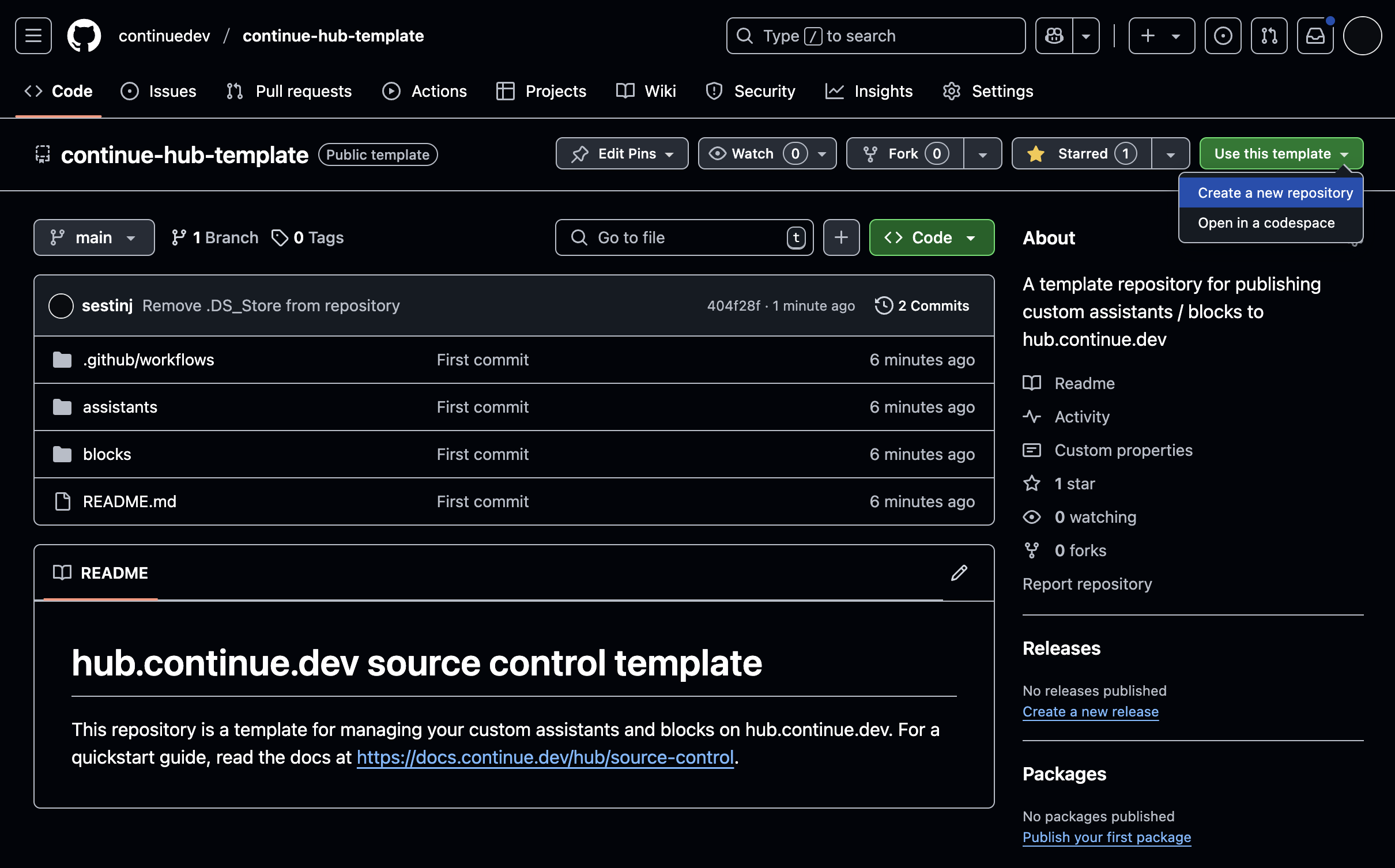Use the template repository